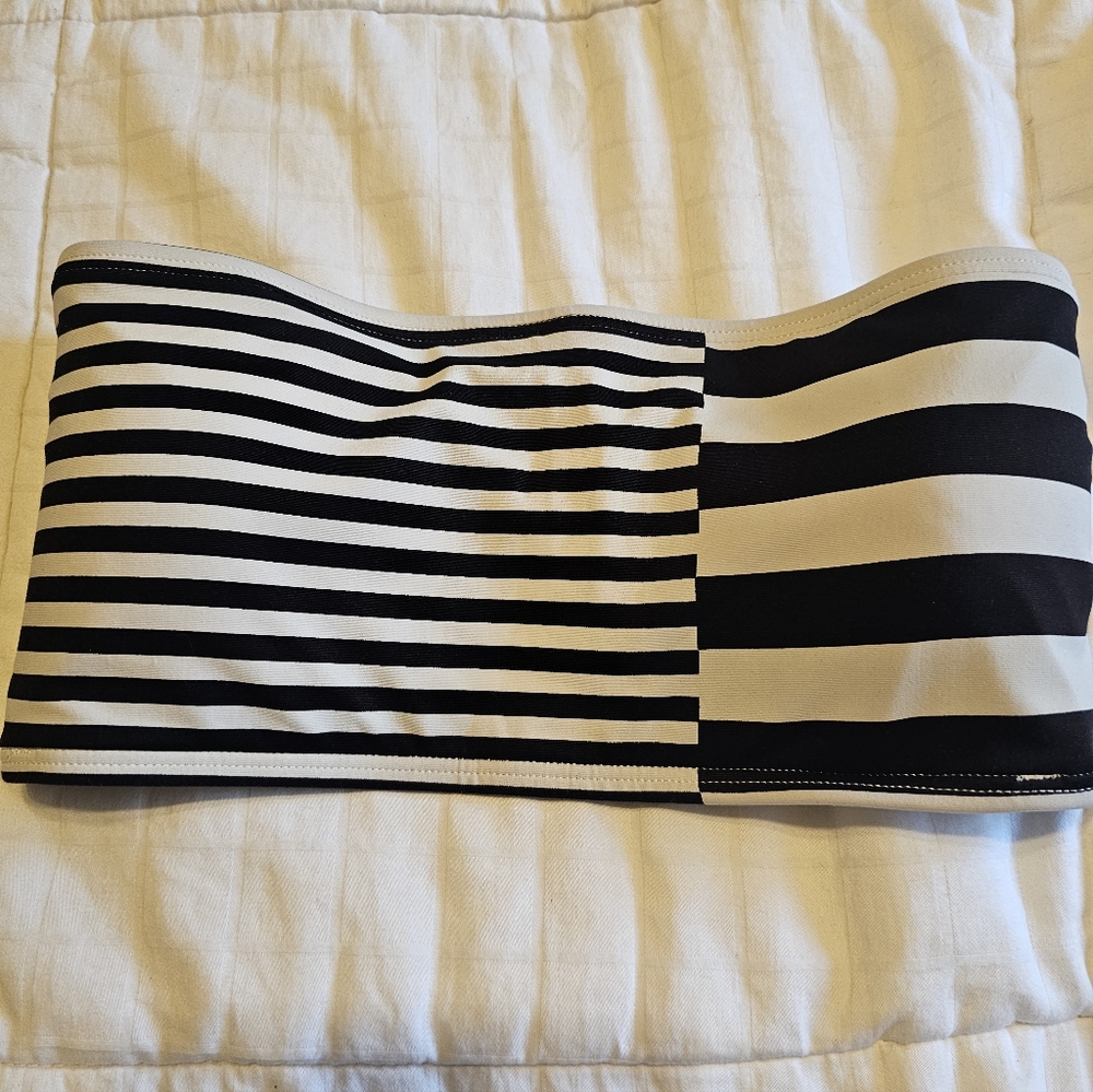 Michael Kors Cream and Black Bandeau Top